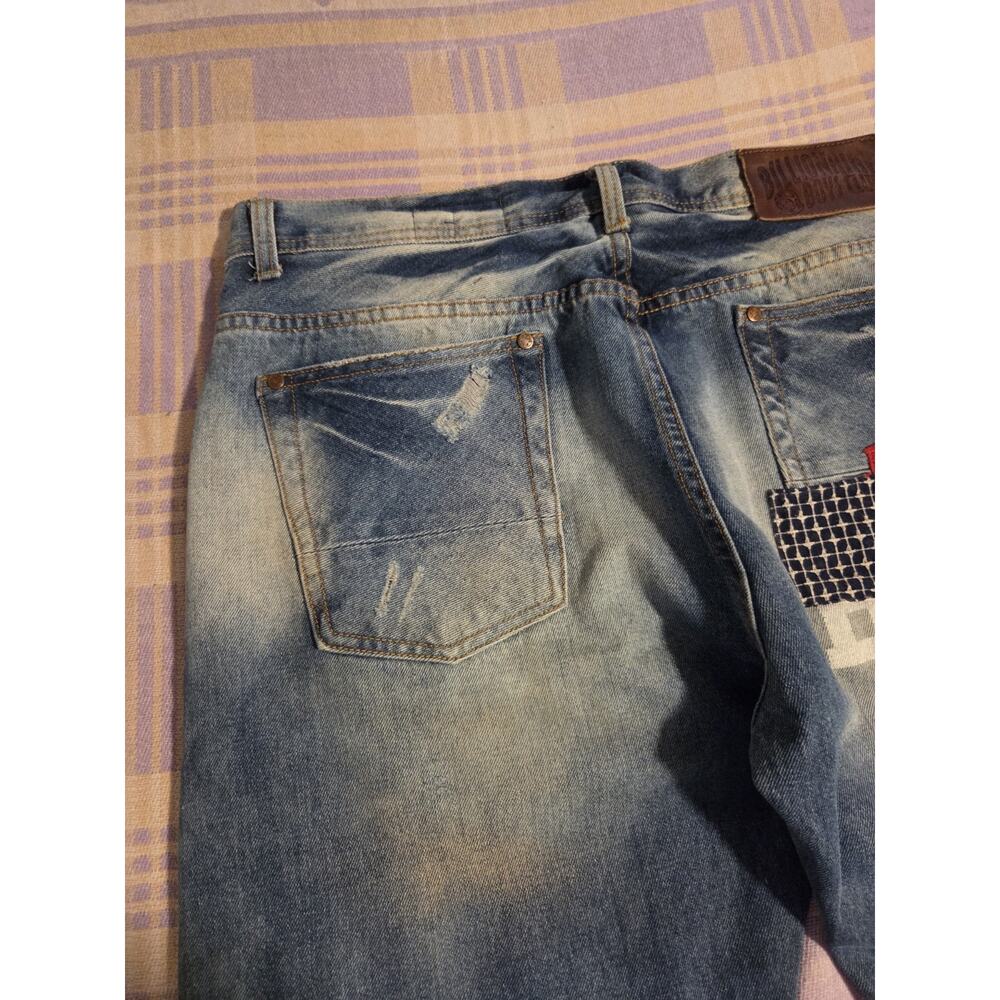 Billionaire Boys Club Prewashed Distressed Patchwork Faded Jeans Men's 37 x 33 - Picture 13 of 15